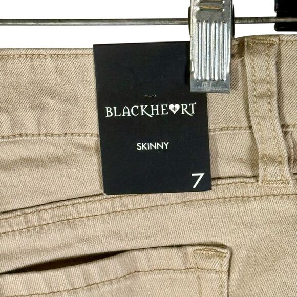 Blackheart Hot Topic NWT Women's Junior 7 Khaki Colored Skinny Jeans Stretch - Picture 10 of 11